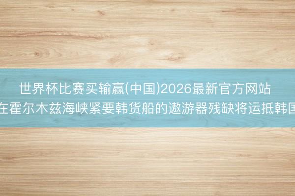 世界杯比赛买输赢(中国)2026最新官方网站 在霍尔木兹海峡紧要韩货船的遨游器残缺将运抵韩国