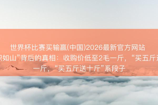 世界杯比赛买输赢(中国)2026最新官方网站 河南蒜薹“堆积如山”背后的真相：收购价低至2毛一斤，“买五斤送十斤”系段子