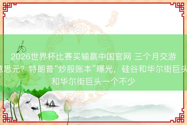 2026世界杯比赛买输赢中国官网 三个月交游超7亿好意思元？特朗普“炒股账本”曝光，硅谷和华尔街巨头一个不少