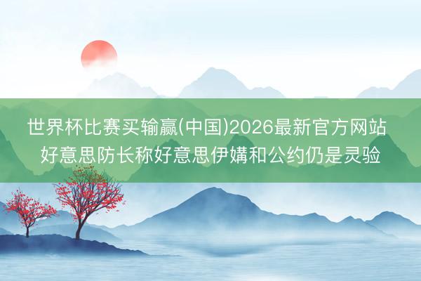 世界杯比赛买输赢(中国)2026最新官方网站 好意思防长称好意思伊媾和公约仍是灵验