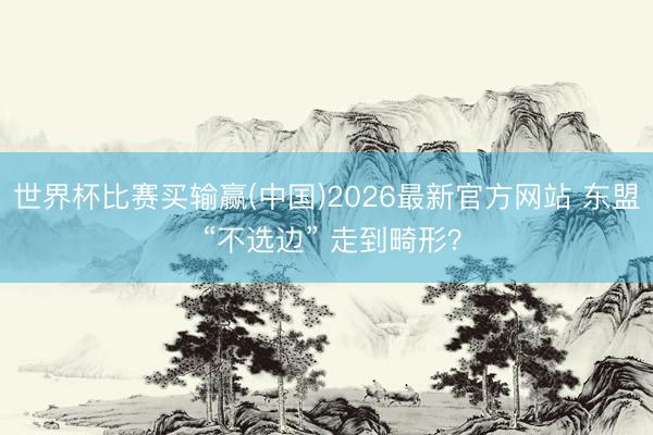 世界杯比赛买输赢(中国)2026最新官方网站 东盟 “不选边” 走到畸形？