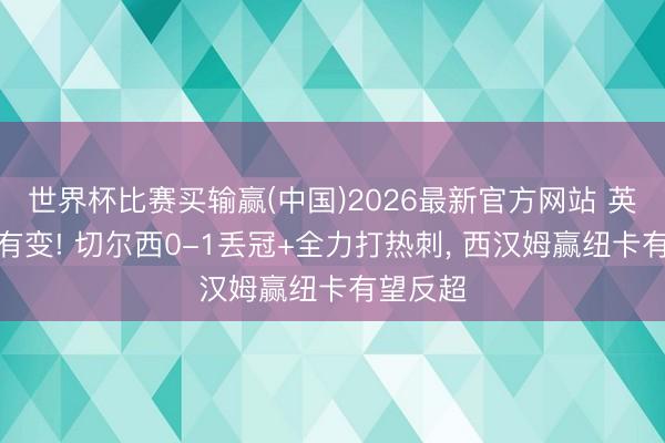 世界杯比赛买输赢(中国)2026最新官方网站 英超保级有变! 切尔西0-1丢冠+全力打热刺， 西汉姆赢纽卡有望反超