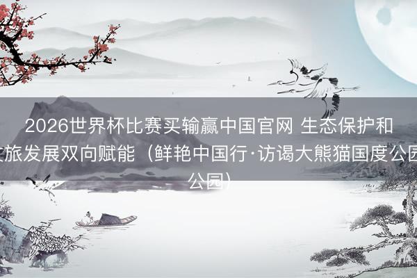 2026世界杯比赛买输赢中国官网 生态保护和文旅发展双向赋能(鲜艳中国行·访谒大熊猫国度公园)