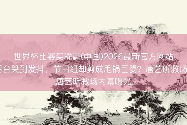 世界杯比赛买输赢(中国)2026最新官方网站 何宣林后台哭到发抖，节目组却剪成甩锅巨婴？唐艺昕救场内幕曝光