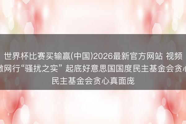 世界杯比赛买输赢(中国)2026最新官方网站 视频｜专家撒网行“骚扰之实” 起底好意思国国度民主基金会贪心真面庞